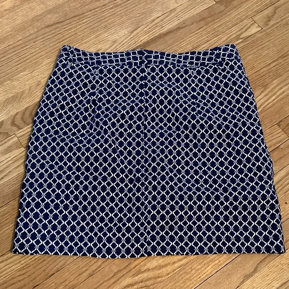 NWOT Mario Serrani Blue and White Mini Pencil Skort - Picture 7 of 11